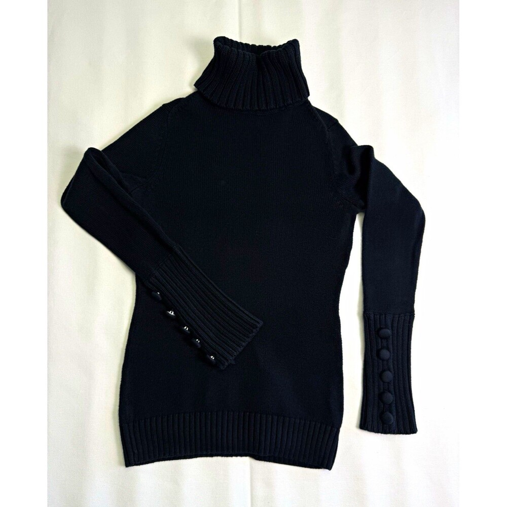 Banana Republic Black Solid Turtleneck Long Sleeve Knit Stretch Slim Sweater XS